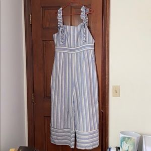 Striped linen jumpsuit